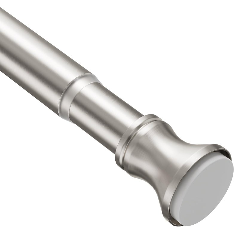 Amazer Spring Tension Shower Curtain Rod, 26-42 Inches Rust-Resistance Tension Curtain Rod Bathroom Rod, Adjustable Shower Curtain Rod No Drill, Nickel - Image 1